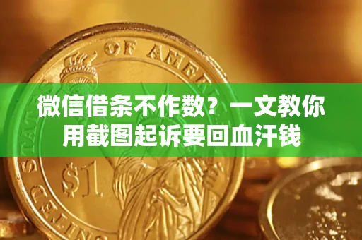 武汉微信借条不作数？一文教你用截图起诉要回血汗钱